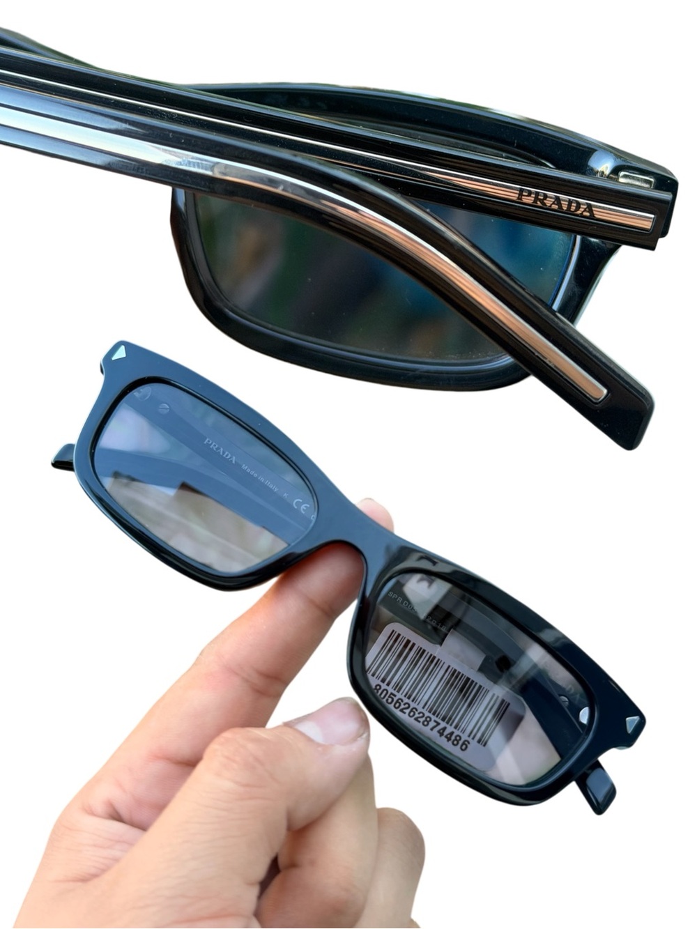 Prada - PR D05S Sunglasses - Black Shine - Size 52 - Brand New